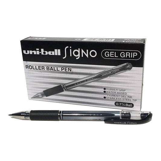 Uni-ball Signo Gel ink Pen Roller 0.4mm line & 0.7mm Ball UM - 120 12 Pieces - Black