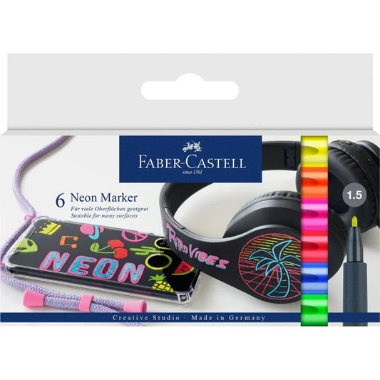 "Faber Castell Neon Marker Box of 6 "