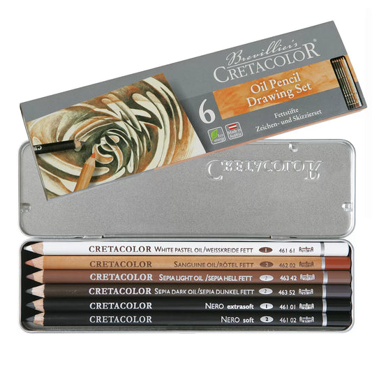 "Cretacolor Oil Pencils Drawing Set Of 6 Pcs "