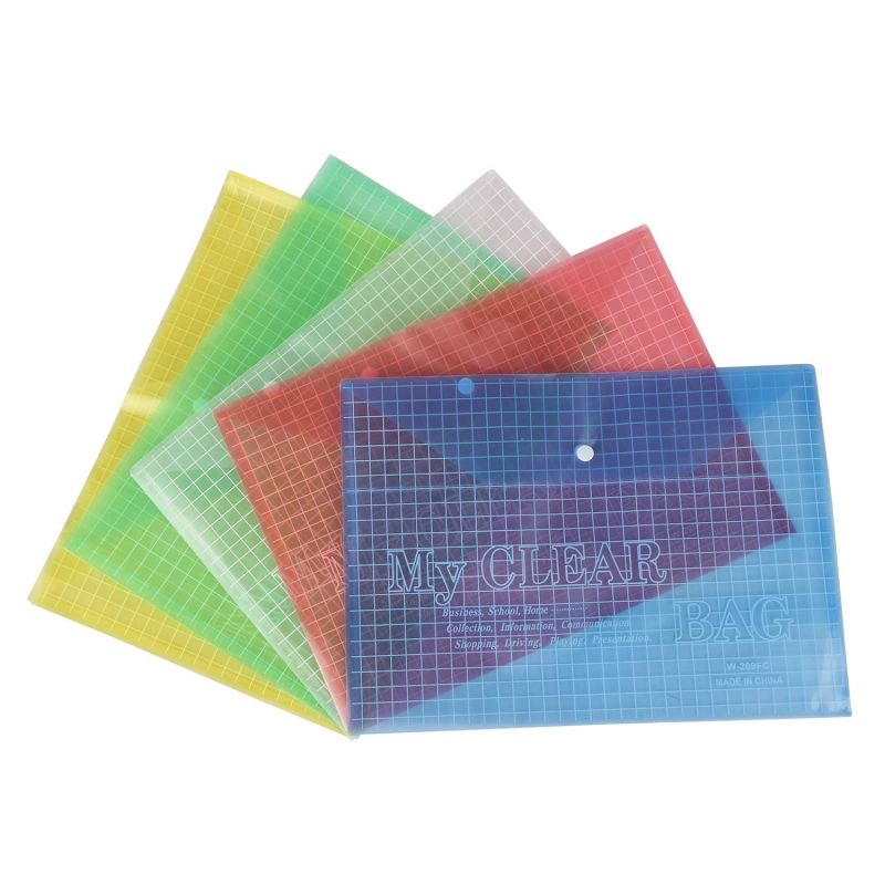 Clear Button Bag File Folder