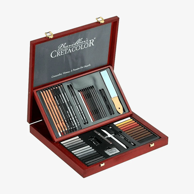 "Cretacolor Selection Wooden Case Professional Drawing Set "