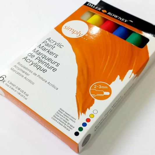 Daler Rowney Simply Acrylic Markers Set Of 6 Pcs