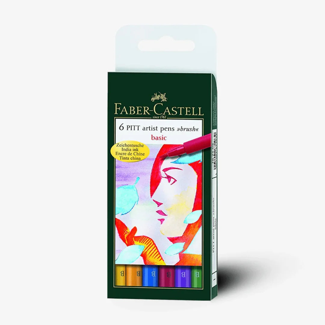 "Faber Castel PITT Artist Brush Pens Pack Of 6 "