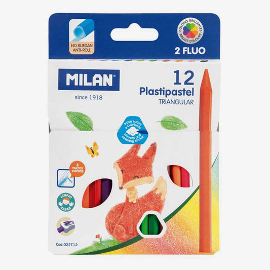 "Milan Triangular PlastiPastel Box of 12 "