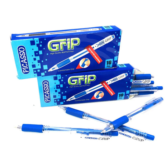 Picasso Grip Ball Pen Blue 10Pcs/Box