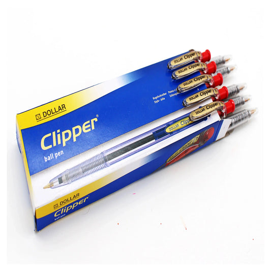 Dollar Clipper Ball Pen 10 Pcs/box - Red